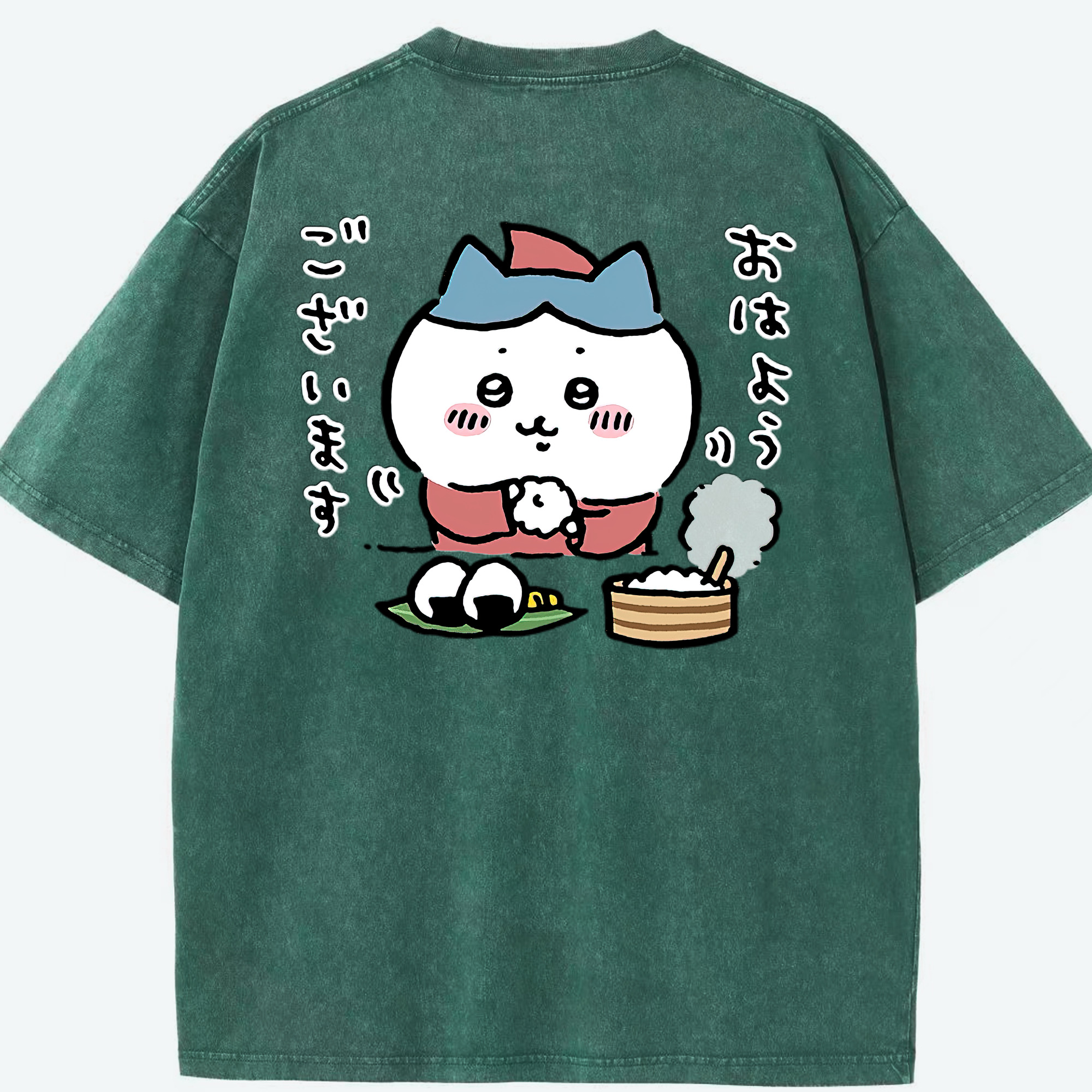 （画像用） ちいかわ ハチワレ Chii-kawa hachiware 綿100% ヴィンテージ風 半袖Tシャツ（背面プリント）